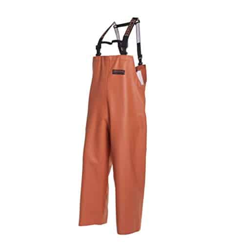 Grundens Mens Herkules Professional Grade Bib Pant  Waterproof, Adjustable, Orange, Medium