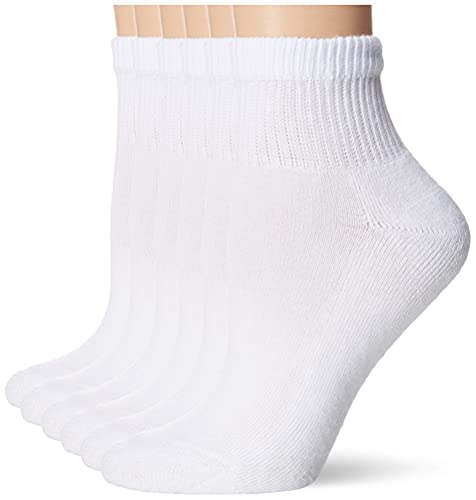 Hanes Ultimate Womens Pack Ankle Athletic Socks, White, Shoe