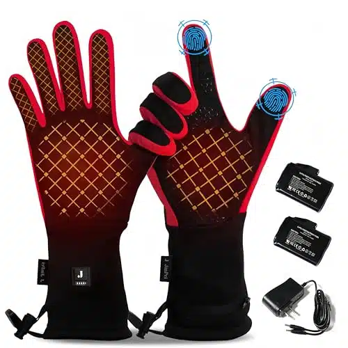 Heated Glove Liners For Men Women Rechargeable Electric Heated Gloves For Cold Weather, Warm Winter Gloves Hand Warmers Heated Work Ski Gloves For Outdoor Sports