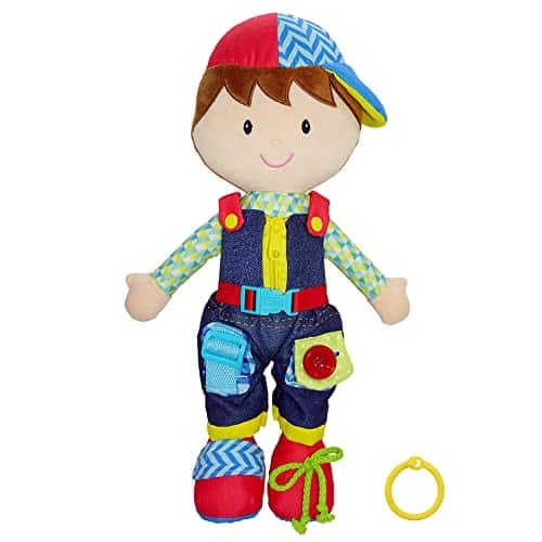 June Garden Dressy Friends Lucas   Educational Stuffed Plush Doll For Kids And Toddlers Years And Up   Montessori Buckle Soft Toy