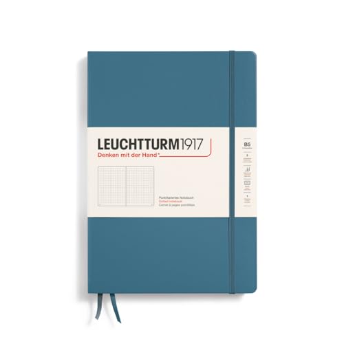 Leuchttur   Notebook Hardcover Composition Bnumbered Pages For Writing And Journaling (Stone Blue, Dotted)