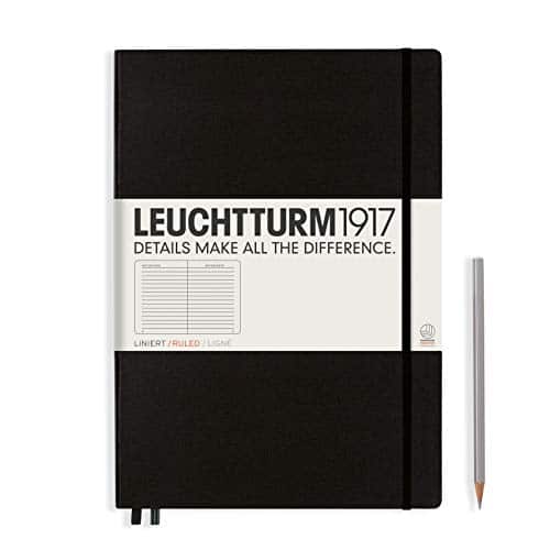 Leuchttur   Notebook Hardcover Master Classic A+   Numbered Pages For Writing And Journaling (Black, Ruled)