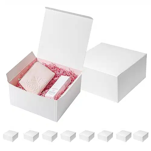 Mcfleet Gift Boxes With Lids Xxinches Pack Bridesmaid Proposal Boxes White Cardboard Gift Box For Presents, Craft Boxes For Christmas, Wedding, Graduation, Holiday, Birthday G