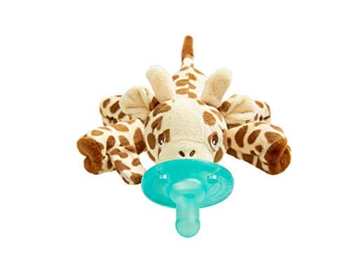 Philips Avent Soothie Snuggle Pacifier Holder With Detachable Pacifier, M+, Giraffe, Scfcount (Pack Of )