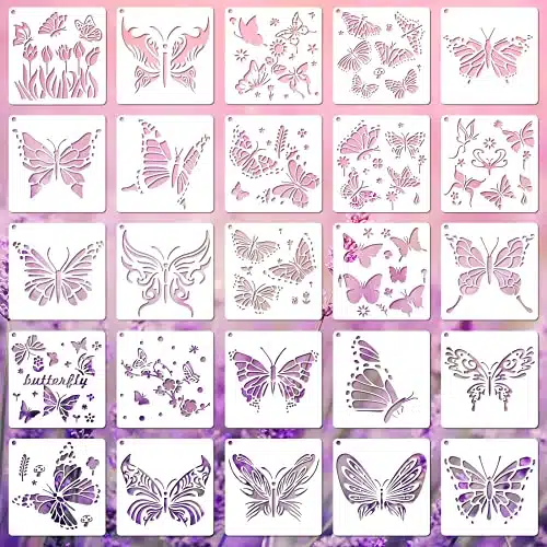 Pieces Butterfly Stencils Spring Stencils Templates Reusable Plastic Craft Stencils Butterfly Painting Themed Stencils Butterfly Drawing Templates For Paint Craft Diy Nature H