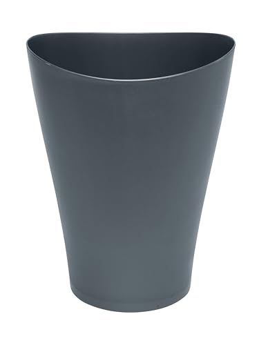 Rubbermaid Spa Works Vanity Wastebasket, Homebathroomoffice Use, Small Gallon, Plastic, Gunmetal Blue