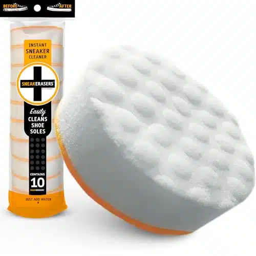 Sneakerasers Instant Sole And Sneaker Cleaner, Premium, Disposable, Dual Sided Sponge For Cleaning & Whitening Shoe Soles (Pack)