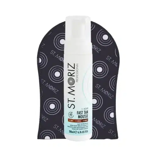 St. Moriz Professional Hour Fast Self Tanner Mousse With Tanning Mitt Bundle   Light To Dark   Ml   Sunless Instant, Express Self Tanning Foam For Golden, Natural Looking Fake