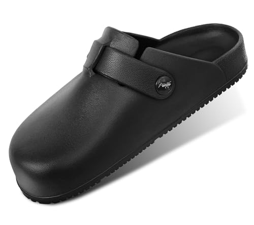 Bigant Womens Clogs,Mercy Mules For Womens Nurse Shoes Slip On Garden Work Shoes(Black Omenen)