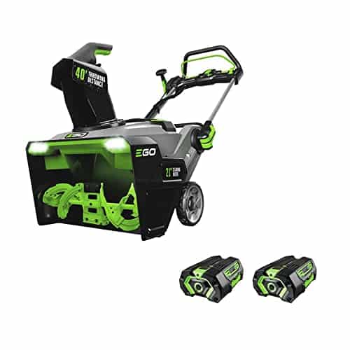 Ego Power+ Sntinch Volt Lithium Ion Cordless Snow Blower With Steel Auger   () Ah Batteries And Dual Port Charger Included, Black