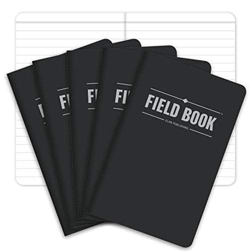 Elan Publishing Company Field Notebookpocket Journal   X  Black   Lined Memo Book   Pack Of