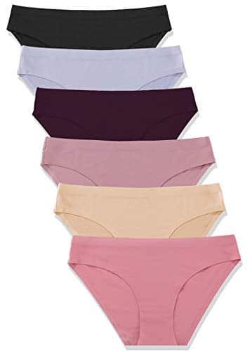 Finetoo Pack Womens Seamless Hipster Underwear No Show Panties Invisibles Briefs Soft Stretch Bikini Underwears Xs Xl(L)