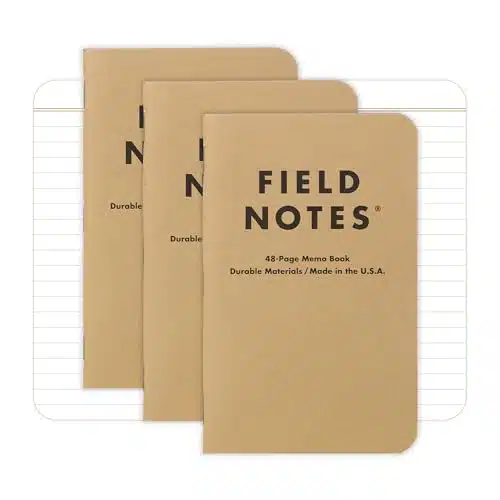 Field Notes Original Kraft Pack   Ruled Paper Memo Books   Lined Page Pocket Notebooks   X