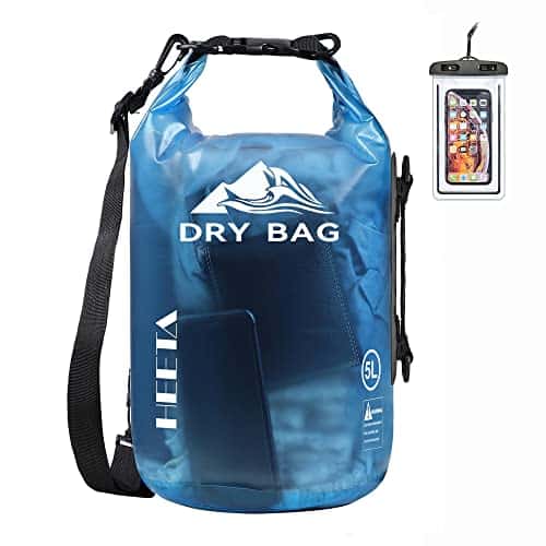 Heeta Waterproof Dry Bag For Women Men, Roll Top Lightweight Dry Storage Bag Backpack With Phone Case For Travel, Swimming, Boating, Kayaking, Camping And Beach, Transparent B