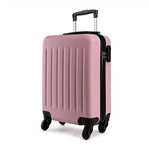 Kono Carry On Suitcase Inch Hardside Carry On Luggage Small Suitcase With Spinner Wheels Lightweight Rolling Cabin Suitcase For Airplanes Travel(Pink)