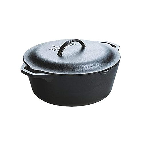 Lodge Cast Iron Serving Pot Dutch Oven With Dual Handles, Pre Seasoned, Quart,Black