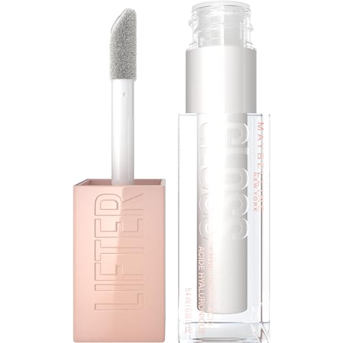 Maybelline Lifter Gloss, Hydrating Lip Gloss With Hyaluronic Acid, High Shine For Plumper Looking Lips, Pearl, Silver Pearl Clear, Ounce