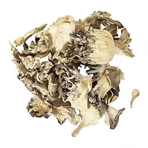 Olivenation Organic Maitake Mushroom Pieces, Dried Organic Hen Of The Woods Mushroom, Non Gmo, Gluten Free, Kosher, Vegan   Ounces