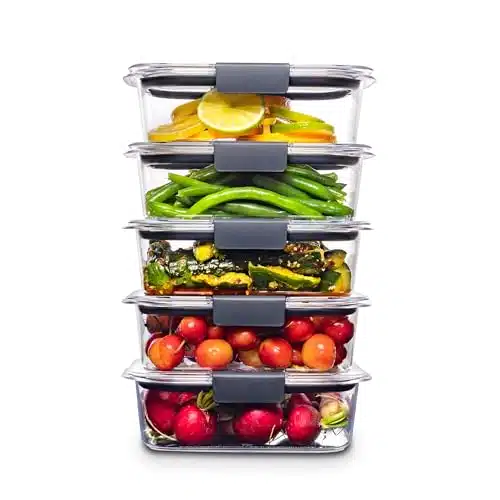 Rubbermaid Brilliance Bpa Free Food Storage Containers With Lids, Airtight, For Lunch, Meal Prep, And Leftovers, Set Of (Cup)