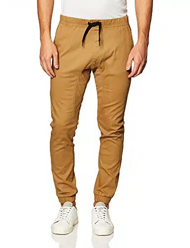 Southpole Men'S Basic Stretch Twill Jogger Pants Reg And Big & Tall Sizes, Brown, Medium