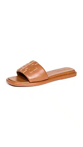 Tory Burch Women'S Double T Sport Slides, Bourbon Mielegold, Edium Us