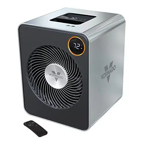 Vornado VMHihole Room Metal Space Heater, Digital Thermostat, Remote Control, atts, Stainless Steel