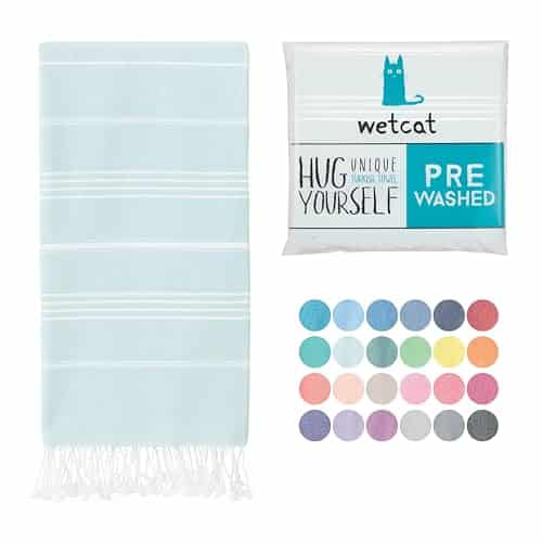 Wetcat Turkish Beach Towel Oversized X% Cotton Sand Free Quick Dry Extra Large Light Travel Towel For Adults Beach Accessories Gifts   Aqua