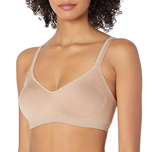 Warner'S Women'S Easy Does It Underarm Smoothing With Seamless Stretch Wireless Lightly Lined Comfort Bra Rma, Toasted Almond, Xl