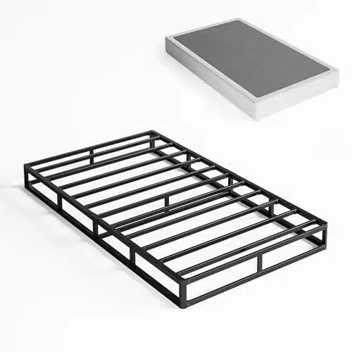 Ziyoo Twin Box Spring, Metal Box Springs, Inch Mattress Foundation, Easy Assembly, Heavy Duty Support For Lbs, No Noise