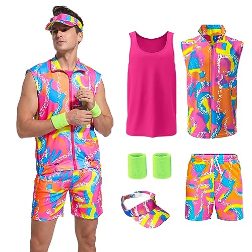 Zokjfdk S Men Workout Costume Halloween Cosplay Couples Outfits S S Workout Costume Outfit Set For Adult Men (X Large)