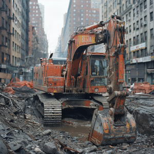 machine at a construction site nyt