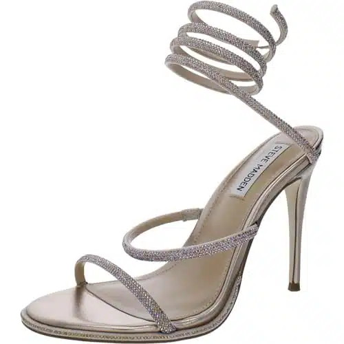 Steve Madden Women's Exotica Heeled Sandal, Rhinestone,